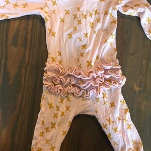 Ruffle zip pajamas